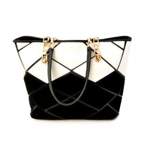 Stunning Women's Shoulder Bag With Color Matching and Metal Chain Design